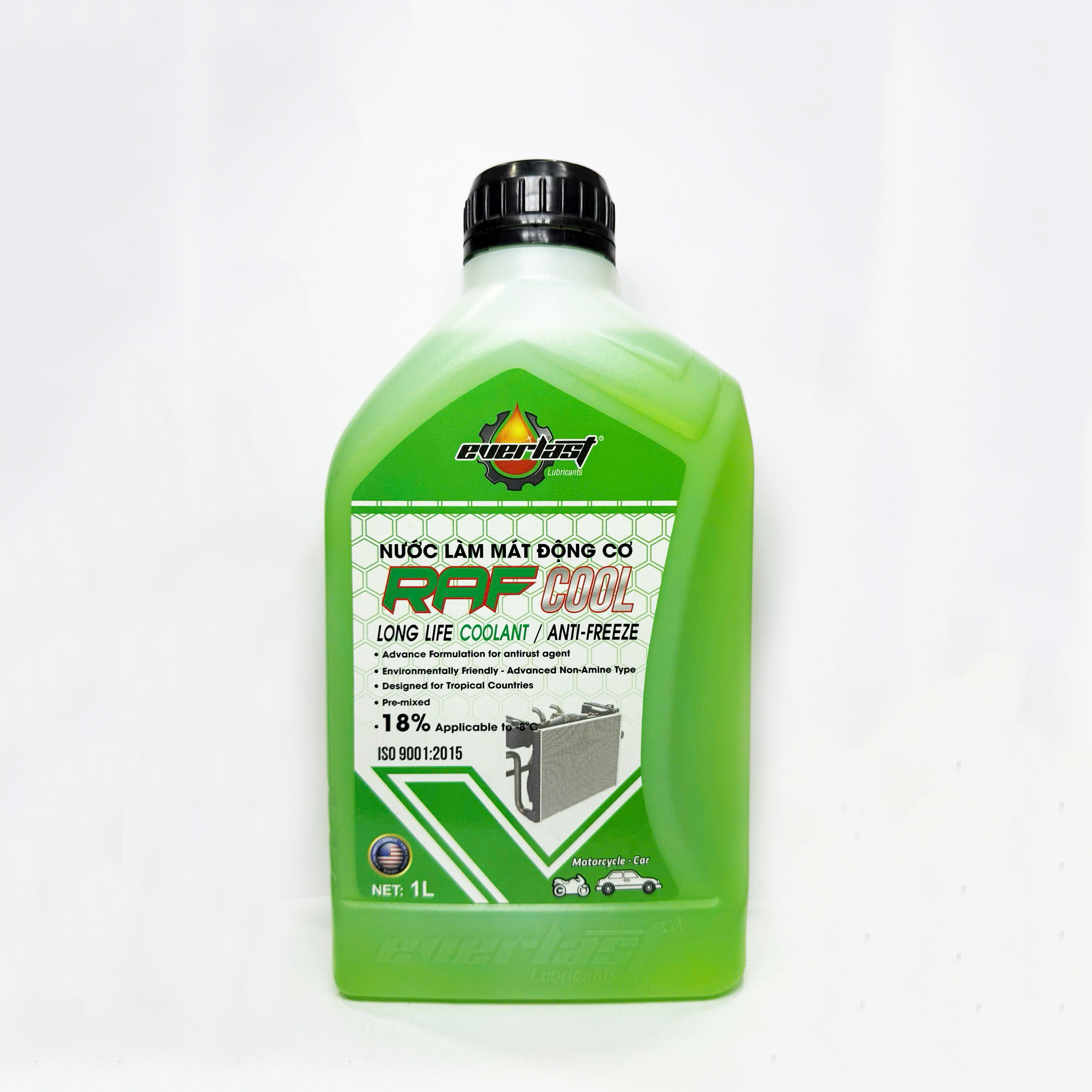 Nước làm mát động cơ RAF COOL màu Xanh